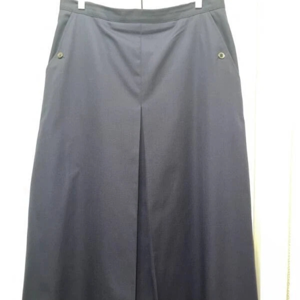 Talbots Dark Blue 100% Wool Lightweight Pleated A-Line Skirt Sz 18 Waist-34"